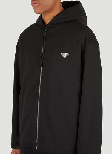 Triangle Plaque Hooded Jacket Prada Triangle Plaque Hooded Jacket Black pra0151004