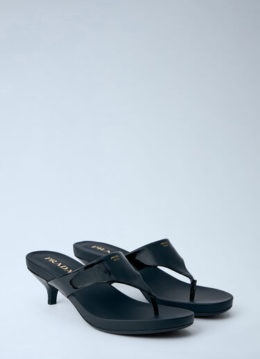 Prada Patent Leather Thong Sandals Black pra0264013