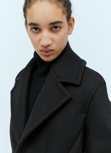 Bottega Veneta Felted Wool Sculptured Coat Black bov0254002