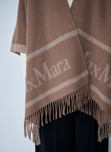 Max Mara Hilde Logo Motif Scarf Camel max0261035