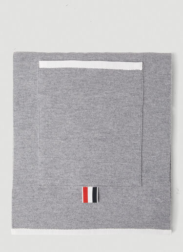 Thom Browne Milano Stitch Four Bar Pocket Scarf Grey thb0151048