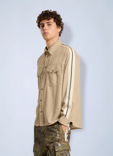 LN-CC® - Palm Angels: Logo 90' Track Jacket Shirt - Beige Palm Angels Logo 90' Track Jacket Shirt Beige pma0166284