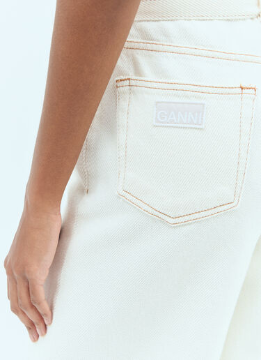 GANNI Heavy Denim Paperbag Jeans White gan0256002
