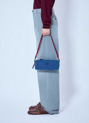 LN-CC® - Miu Miu: Gabardine Rope-Strap Shoulder Bag - Blue Miu Miu Gabardine Rope-Strap Shoulder Bag Blue miu0265034