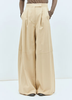 Max Mara Wide Leg Stretch Pants Beige max0257002