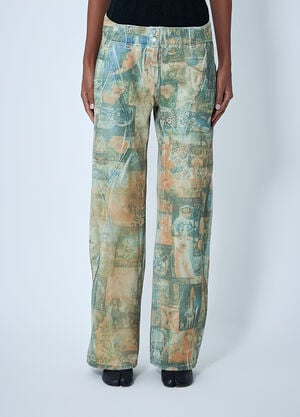 Kiko Kostadinov x Levi's Printed Carina Jeans Green kil0260003