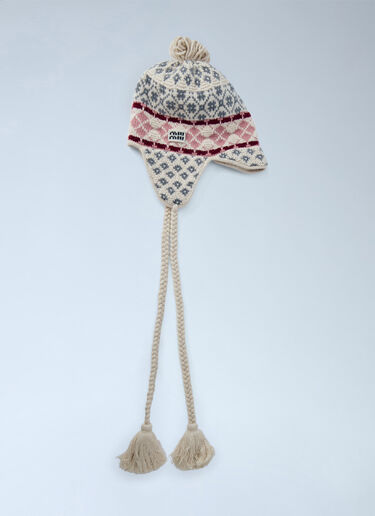 Miu Miu Wool and Cashmere Visor Hat Pink miu0366045