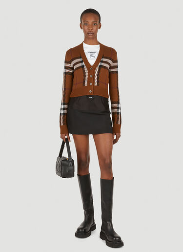 Burberry Checked Cardigan Brown bur0251016