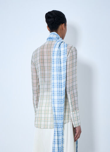 Acne Studios Plaid Sheer Button-Down Blouse White acn0264031