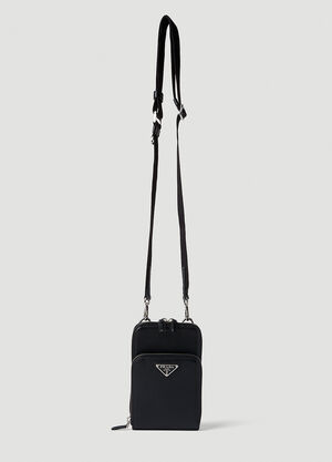 Saint Laurent Logo Plaque Phone Pouch Black sla0143043