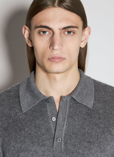 Prada 羊绒桑蚕丝混纺 polo 毛衣 灰色 pra0155005