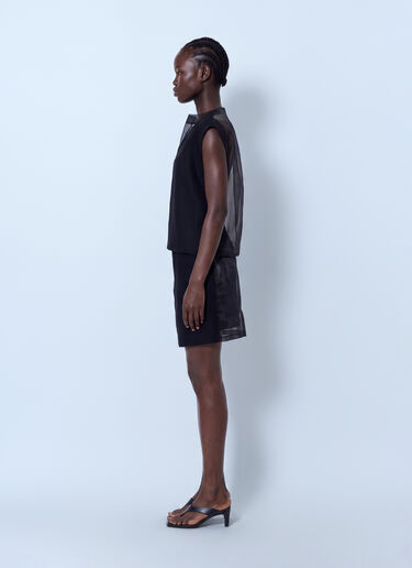 LN-CC® - Sportmax: Sheer Overlay Dress - Black Sportmax Sheer Overlay Dress Black spx0266204