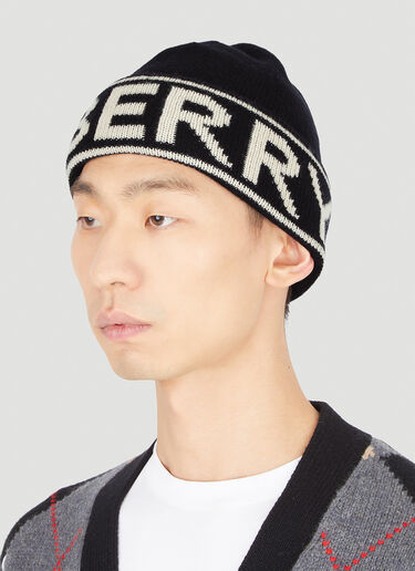 Burberry 로고 인타르시아 비니 햇 블랙 bur0346018