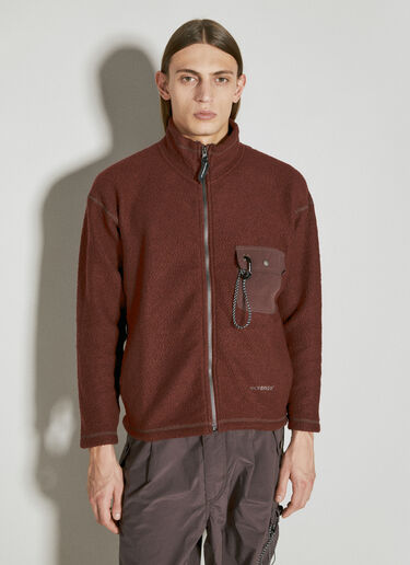 And Wander 抓绒拉链夹克 酒红色 anw0154010