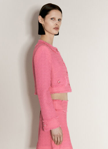 Dolce & Gabbana Crop Raschel Tweed Jacket Pink dol0255017