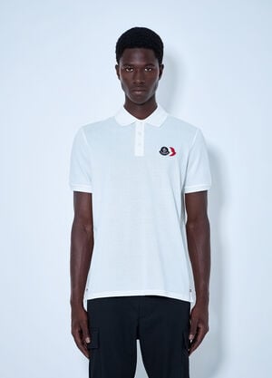 Moncler Piqué Polo Shirt with Logo Embroidery Beige mon0165008