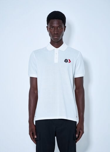 Moncler Piqué Polo Shirt with Logo Embroidery Beige mon0165008