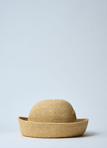 Prada Crochet Bucket Hat Natural pra0260044