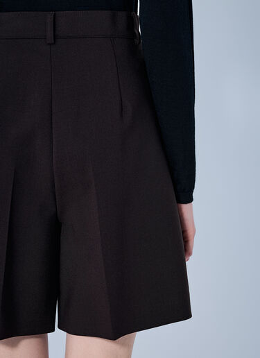 LN-CC® - Max Mara: Pleated Tailored Shorts - Dark Brown Max Mara Pleated Tailored Shorts Dark Brown max0266041