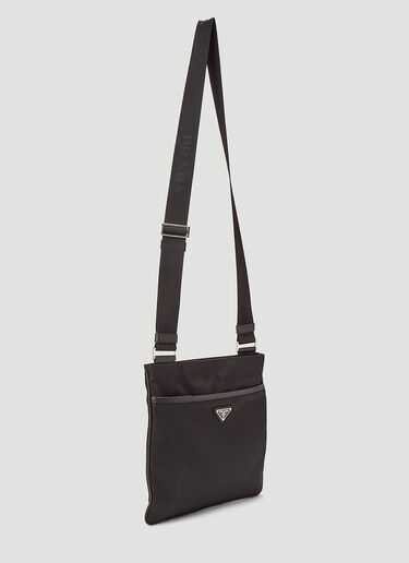 Prada Nylon and Leather Crossbody Bag Black pra0143068