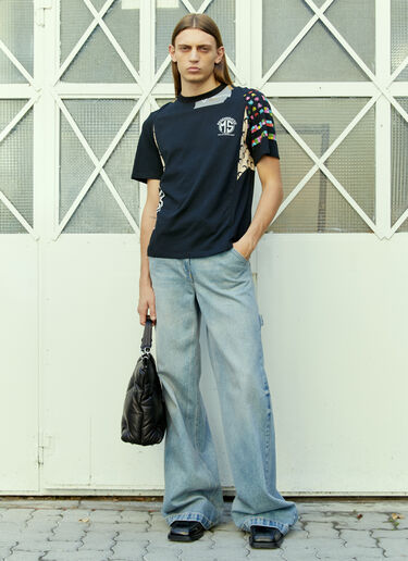 Marine Serre 再生グラフィックTシャツ ブラック mrs0154005