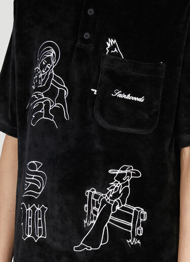 Saintwoods ベロアポロトップ ブラック swo0151006