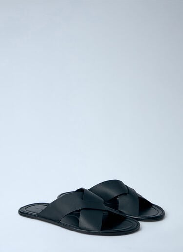The Row Malick Crossed-Strap Sandals Black row0164011