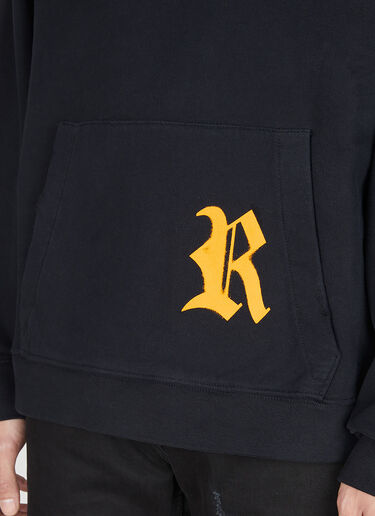 Raf Simons Destroyed Logo Patch Hooded Sweatshirt Black raf0151015