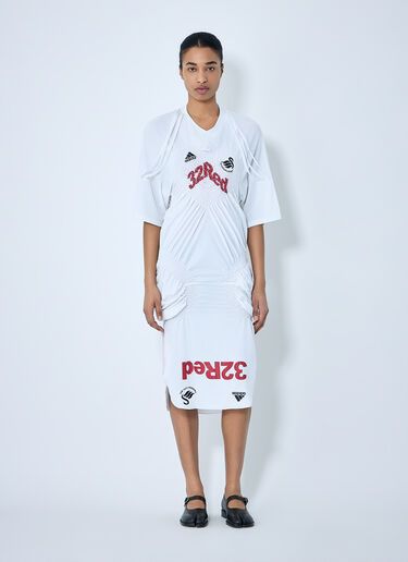 LUEDER Shirred Football Dress White ldr0264006