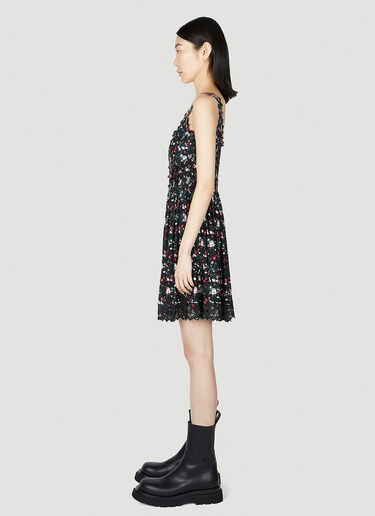 Rabanne Rose Print Dress Black pac0252002