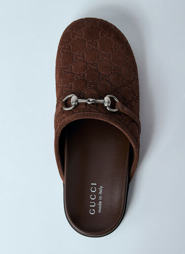Gucci Suede Horsebit Mules Brown guc0159059