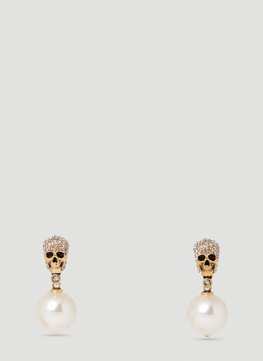 Alexander McQueen Pave Skull Earrings Gold amq0251068