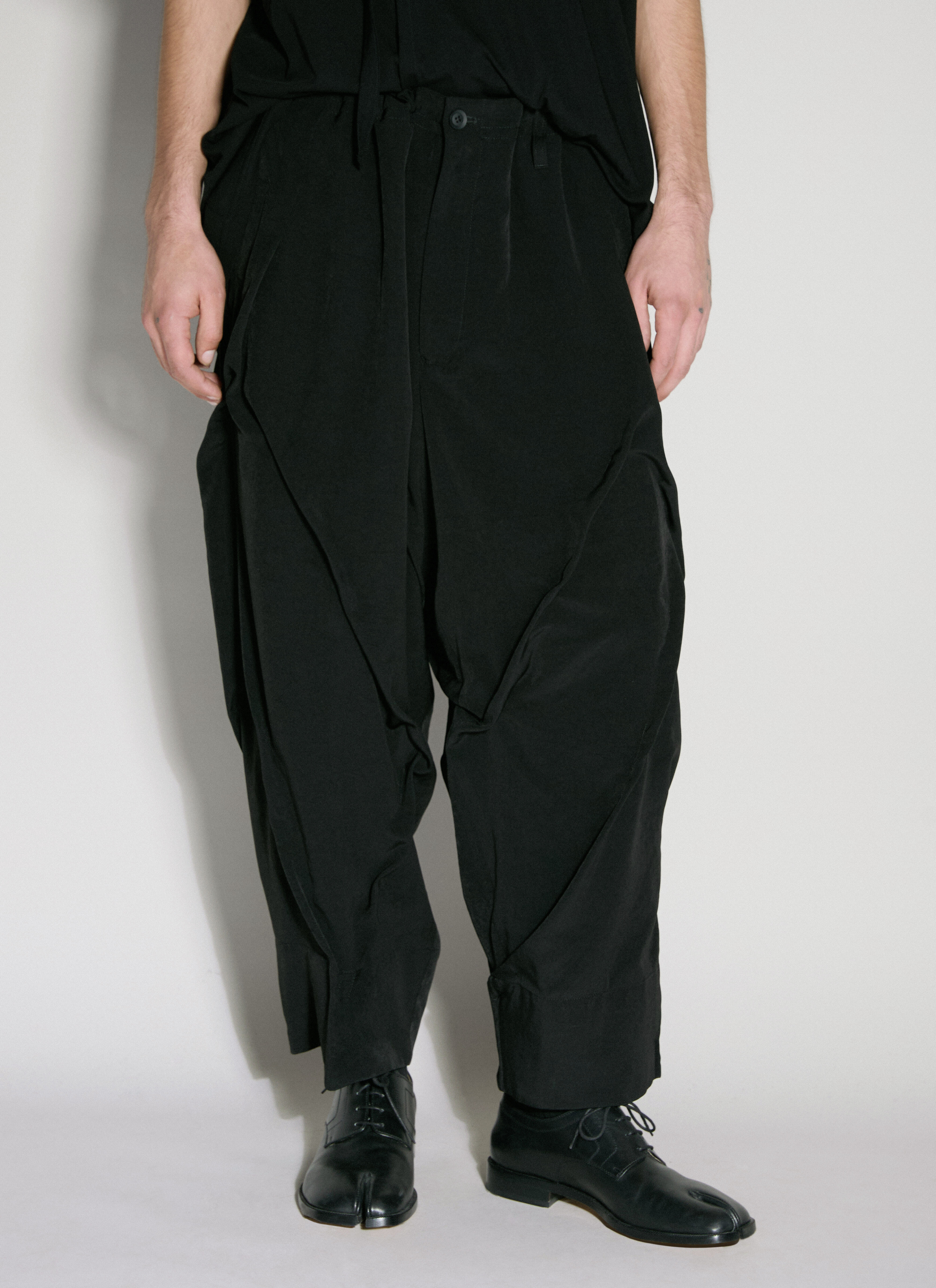 YOHJI YAMAMOTO Black Tuck Trousers