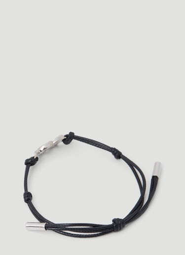Dolce & Gabbana モノグラムプレート付きコードブレスレット ブラック dol0153019