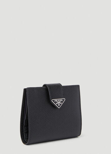 Prada 로고 플라크 지갑 블랙 pra0153027