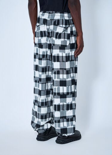 LN-CC® - NOMARHYTHM TEXTILE: Ikat Check Easy Pants - Grey NOMARHYTHM TEXTILE Ikat Check Easy Pants Grey nom0164008