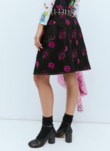 Nosebutter Flocked Skirt Chopova Lowena Nosebutter Flocked Skirt Black cho0254007