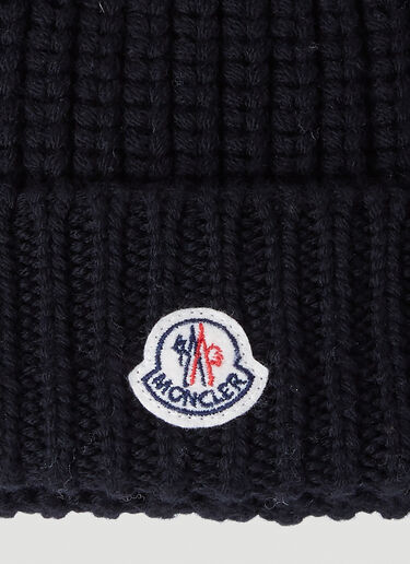 Moncler ウールニットビーニーハット ブラック mon0254035