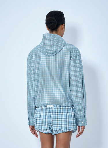 Acne Studios Hooded Check Jacket Light Blue acn0265013