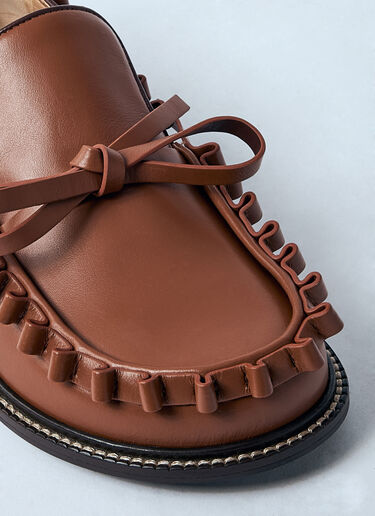 Leather Ruffle Loafers JW Anderson Leather Ruffle Loafers Brown jwa0259012