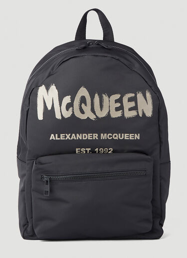 Alexander McQueen Metropolitan 徽标印花双肩包 黑 amq0145082