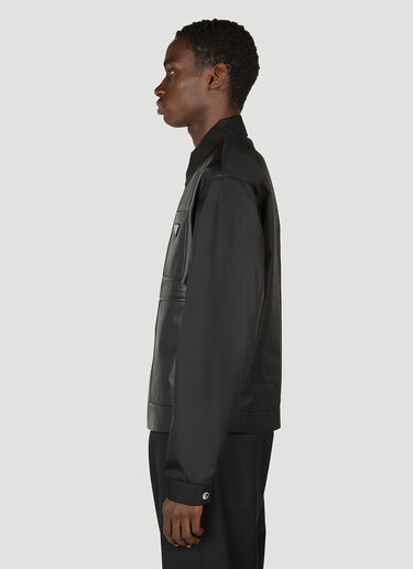 Prada Re-Nylon Leather Jacket Black pra0152025