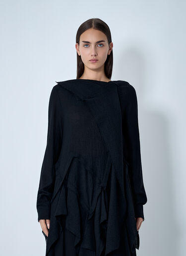Gauzed Frilled Blouse Yohji Yamamoto Gauzed Frilled Blouse Black yoy0262020