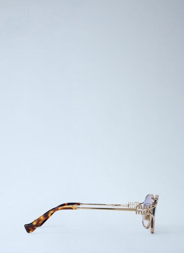 Miu Miu MU 52YS Oval Sunglasses Gold lmu0364004