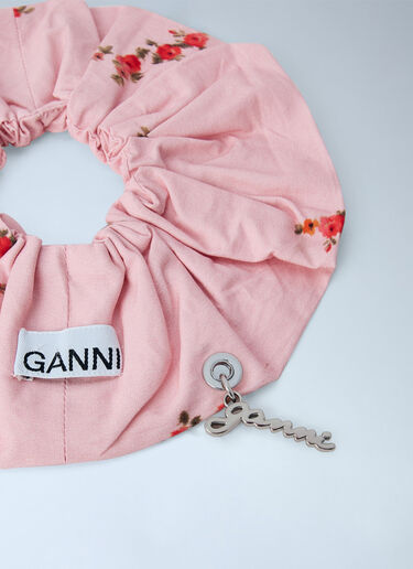 GANNI Scrunchie Printed Cotton Pink gan0265045