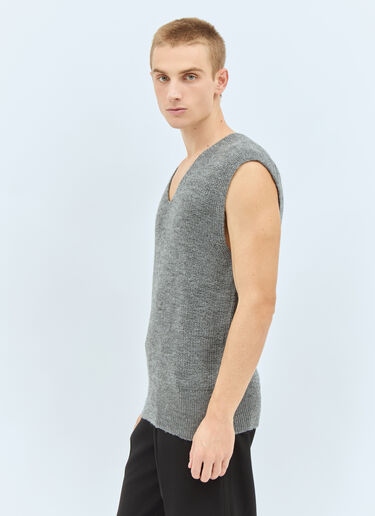 MHL by Margaret Howell Chunky Ribbed Vest Grey mhl0158004