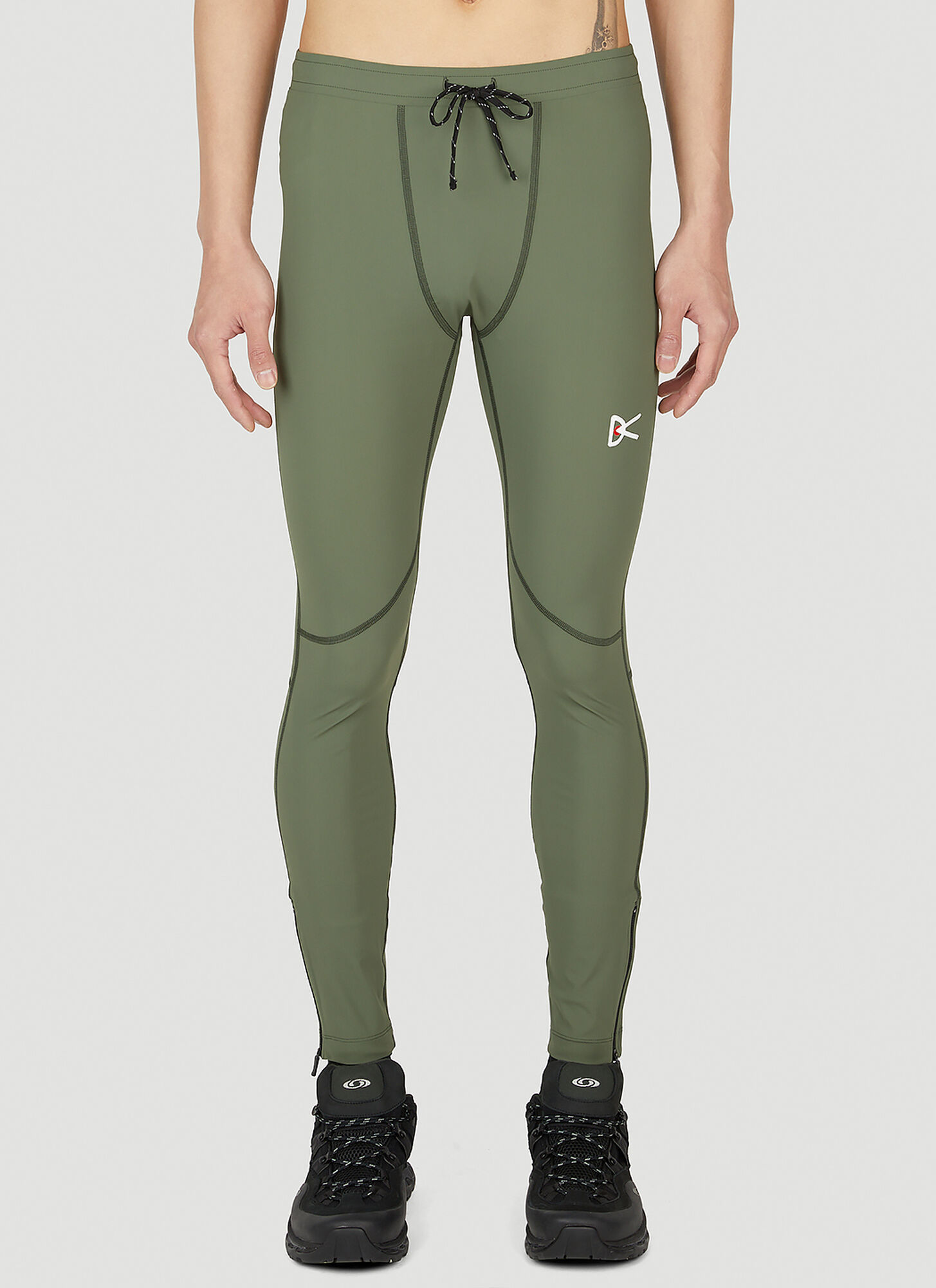 District Vision Lono Logo-print Performance Tights In Green