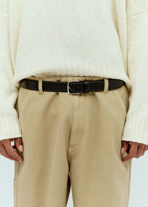 The Row Classic Leather Belt White row0156013
