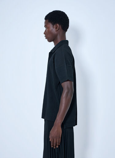 LN-CC® - Homme Plissé Issey Miyake: Pleat Short Sleeve Shirt - Black Homme Plissé Issey Miyake Pleat Short Sleeve Shirt Black hmp0165005