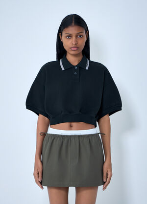 Alexander Wang Cropped Polo Shirt Black awg0263022